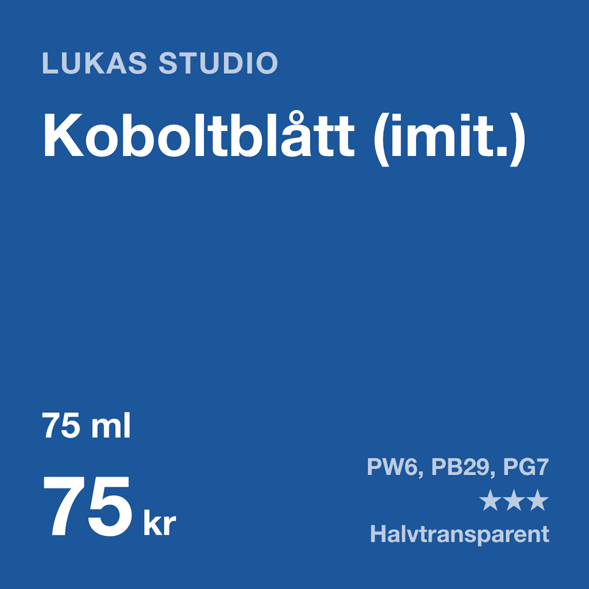 Färgfredag – oljefärg från LUKAS Studio, Koboltblått 75 ml